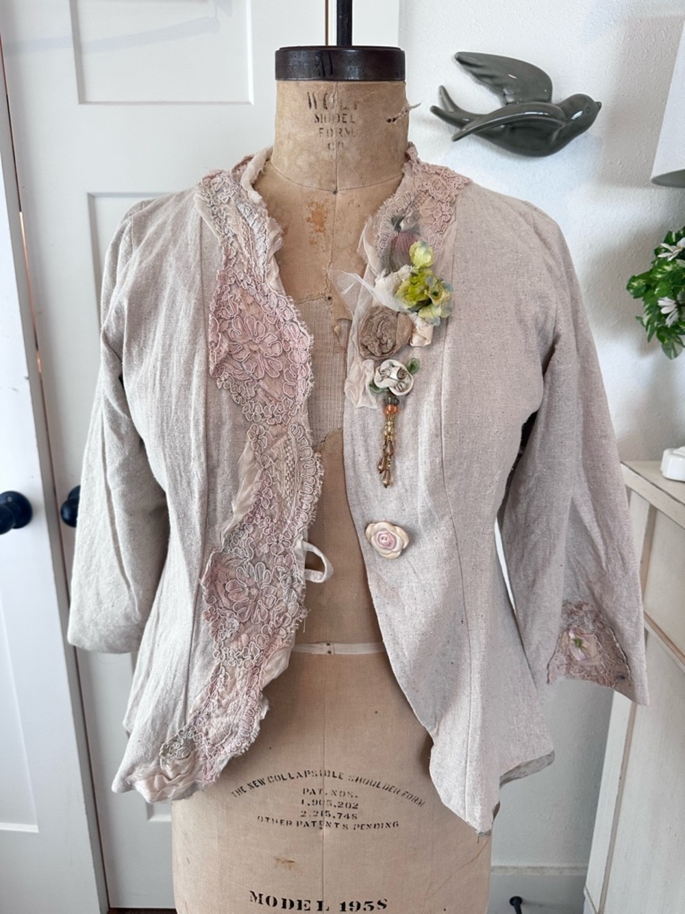 Lee Anderson Vintage Inspired Jacket eclectic patchwork pieced look Size M